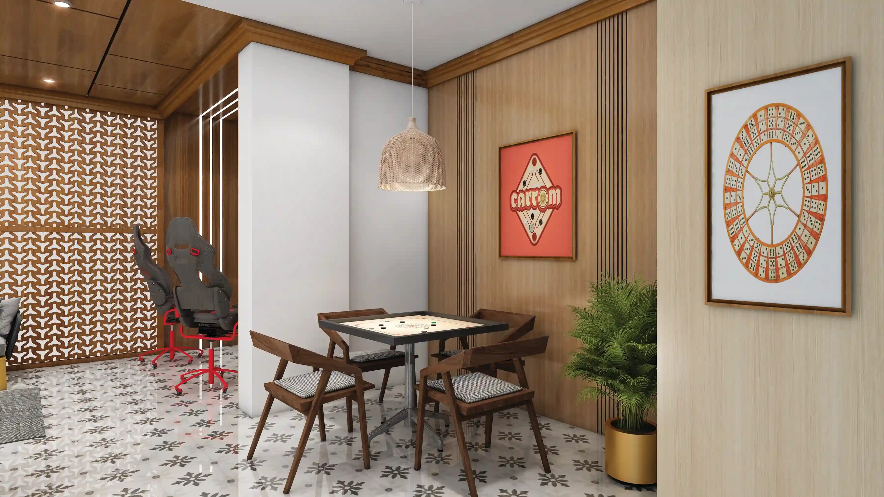 Indoor games room at Indian Earth